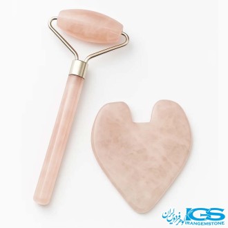 پک ماساژ گواشا وجید رولر سنگ رزکوارتز اصل | برای زیبایی و آرامش پوست