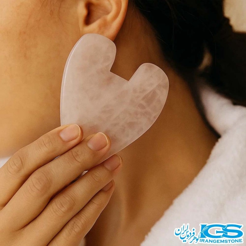 پک ماساژ رول و گواشا سنگ رزکوارتز اصل | زیبایی و آرامش پوست