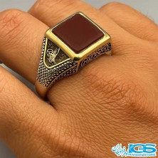 انگشتر نقره کارنلین عقیق