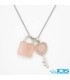 گردنبند رزکوارتز عشق قفل وکلید با زنجیر