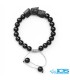دستبند تورمالین سیاه و سنگ اونیکس مکرومه بافی