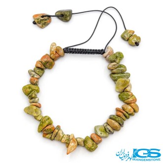 دستبند سنگ اوناکیت راف چیپسی مکرومه بافی