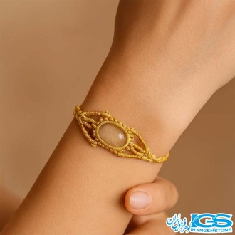 دستبند عقیق مکرومه بافی