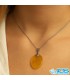 گردنبند عقیق زرد شرف الشمس با زنجیر استیل