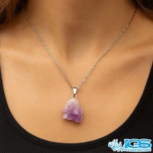 گردنبند سنگ آمیتیست ژئود اصل – نماد آرامش و محافظت