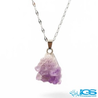 گردنبند سنگ آمیتیست ژئود اصل – نماد آرامش و محافظت