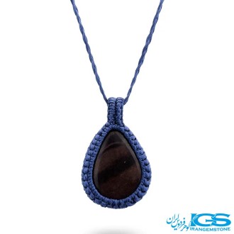 گردنبند سنگ اونیکس مکرومه بافی با خواص درمانی