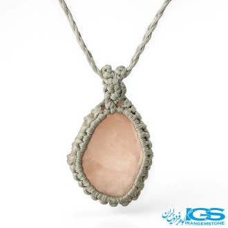 گردنبند رزکوارتز مکرومه بافی
