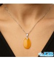 گردنبند عقیق زرد شرف الشمس با زنجیر استیل