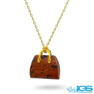 گردنبند جاسپر بافت مکرومه