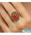 انگشتر نقره کارنلین عقیق ترک سایز 54