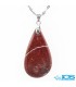 گردنبند جاسپر قرمز مدل اشکی با زنجیر | سنگ قدرت و آرامش