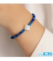 دستبند سنگ لاجورد تراش جواهری | آرامش و انرژی در کنار ضرافت