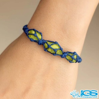 دستبند زبرجد مکرومه‌بافی | انرژی سبزِ شادی و آرامش