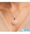 گردنبند رزکوارتز قلب با زنجیر استیل