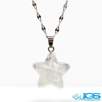 گردنبند سنگ کریستال کوارتز ستاره با زنجیر