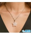 گردنبند سنگ کریستال کوارتز ستاره با زنجیر استیل