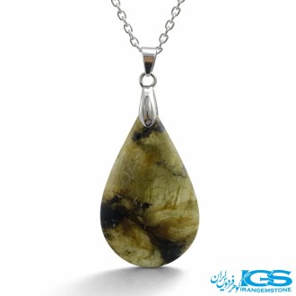 گردنبند لابرادوریت با زنجیر استیل