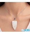 گردنبند سنگ کریستال کوارتز  مخروطی با زنجیر