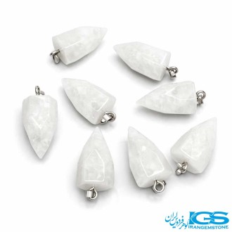 گردنبند سنگ کریستال کوارتز  مخروطی با زنجیر