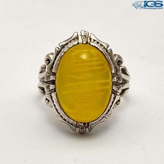 انگشتر نقره عقیق زرد شرف الشمس رکاب دست ساز Agate