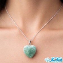 آمازونیت قلب با زنجیر استیل