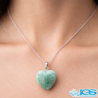 آمازونیت قلب با زنجیر استیل