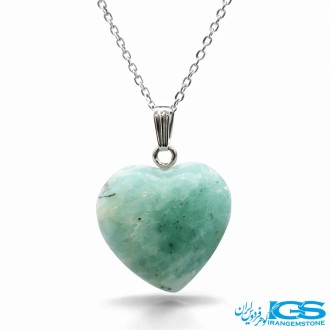 آمازونیت قلب با زنجیر استیل