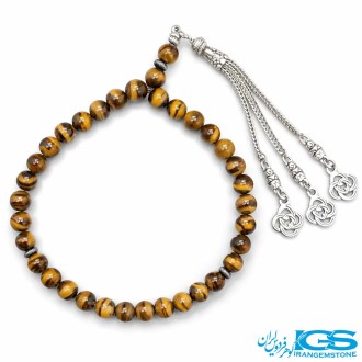 تسبیح 33 تایی سنگ چشم ببر اصل | زیبا، انرژی‌بخش و معنوی
