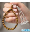 تسبیح 33 تایی سنگ چشم ببر اصل | زیبا، انرژی‌بخش و معنوی