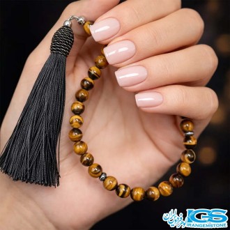 تسبیح 33 تایی سنگ چشم ببر اصل | زیبا، انرژی‌بخش و معنوی