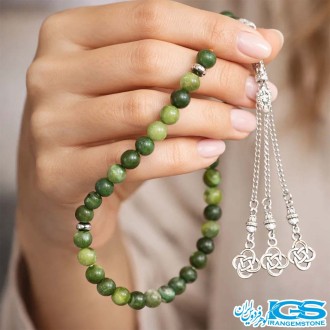 تسبیح یشم سبز اصل افغانستان 33 تایی