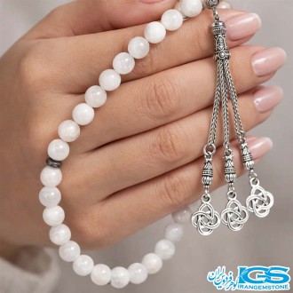 تسبیح سنگ مون استون 33 تایی - سنگ آرزوها