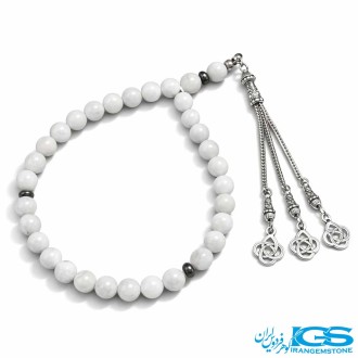 تسبیح سنگ مون استون 33 تایی - سنگ آرزوها