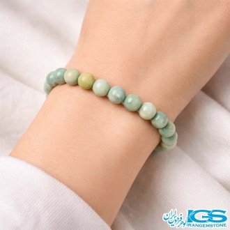 دستبند سنگ آمازونیت کشی اصل | آرامش، خلاقیت و تعادل انرژی