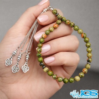 تسبیح سنگ اوناکیت 33 تایی | زیبایی طبیعی و انرژی مثبت