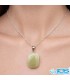 گردنبند سنگ آونتورین سبز با زنجیر استیل