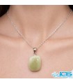 گردنبند سنگ آونتورین سبز با زنجیر استیل