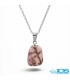 گردنبند سنگ رودونیت با زنجیر استیل