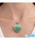 گردنبند سنگ آونتورین قلب سبز با زنجیر استیل