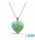گردنبند سنگ آونتورین قلب سبز با زنجیر استیل