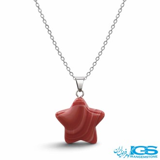 گردنبند عقیق کارنلین ستاره (بدون زنجیر) | انرژی‌بخش