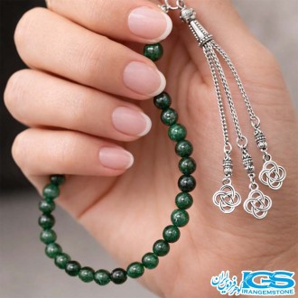 تسبیح آونتورین سبز ۳۳ دانه | سنگ آرامش قلب