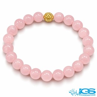 دستبند سنگ رزکوارتز سواراسکی کشی - تقویت عشق و محبت