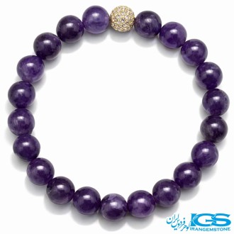 دستبندسنگ آمیتیست طرح سواراسکی  | آرامش و انرژی مثبت در یک جواهر