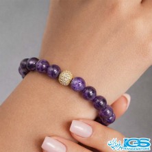 دستبندسنگ آمیتیست طرح سواراسکی  | آرامش و انرژی مثبت در یک جواهر