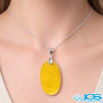 گردنبند عقیق زرد شرف الشمس بدون زنجیر