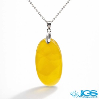 گردنبند عقیق زرد شرف الشمس بدون زنجیر