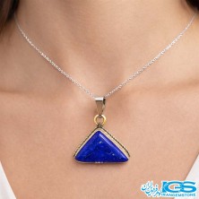 گردنبند لاجورد اصل با زنجیر استیل | سنگی آرامش‌بخش