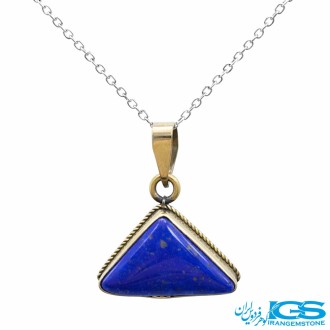 گردنبند لاجورد اصل با زنجیر استیل | سنگی آرامش‌بخش